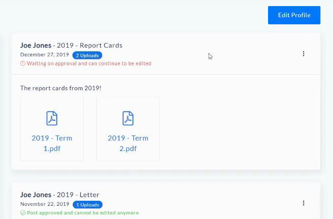 Approvals feature in Clarity's Software for approving content that is shared through the software for child sponsorship programs.